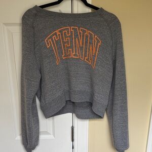Grey Cropped Sweatshirt with Orange TENN Logo